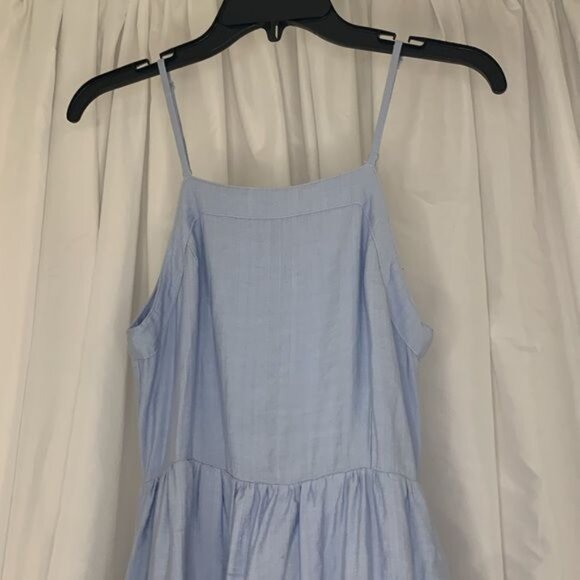 Altar’d State Light Blue Ruffle Layer Midi Summer Dress with Pockets Small - Picture 2 of 11